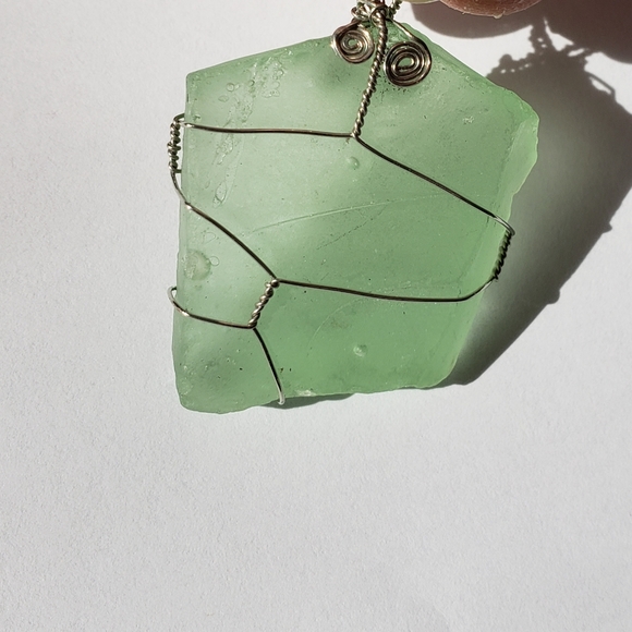 lot of 2 Quartz and Sea Glass pendants, NWOT, gems - Picture 13 of 14